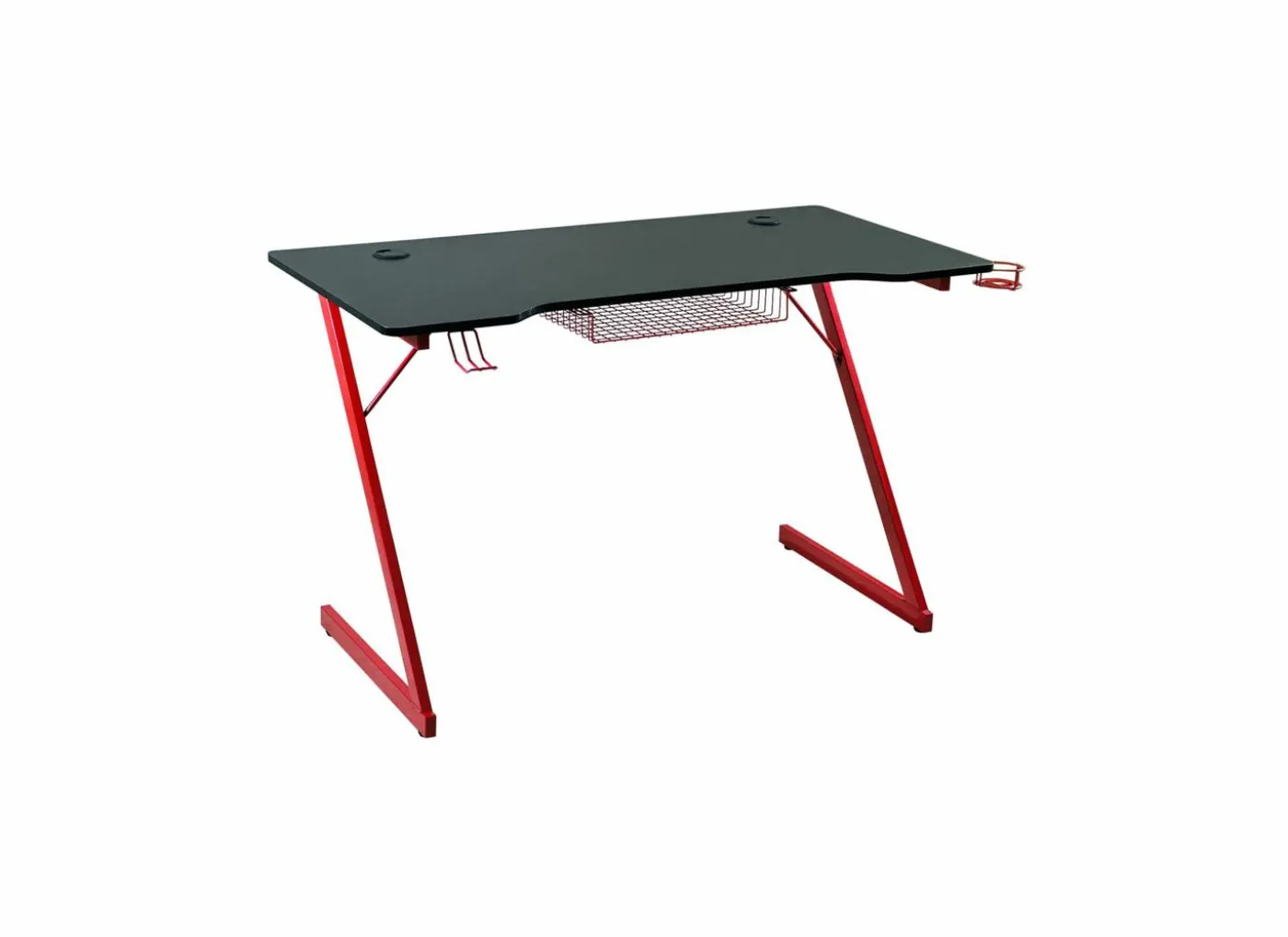 Gamingbureau Roald 120x60x74cm - melamine & metaal - rood & zwart