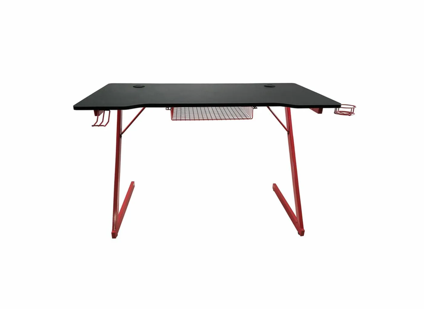 Gamingbureau Roald 120x60x74cm - melamine & metaal - rood & zwart