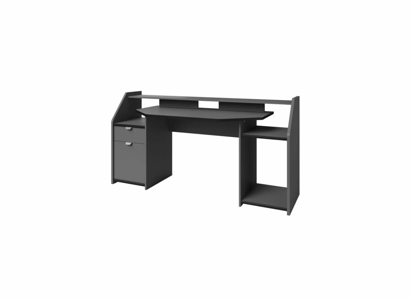 Gamingbureau Set Up 180x67cm - decor - zwart & grijs