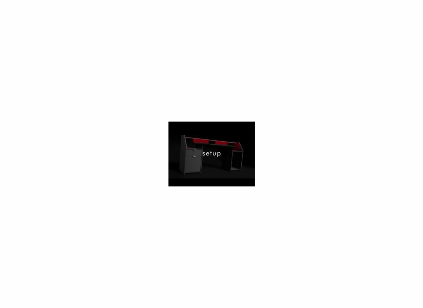 Gamingbureau Set Up 180x67cm - decor - zwart & grijs