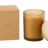 Geurkaars Santal Satine Ø10,5cm - glas/paraffine - oranje