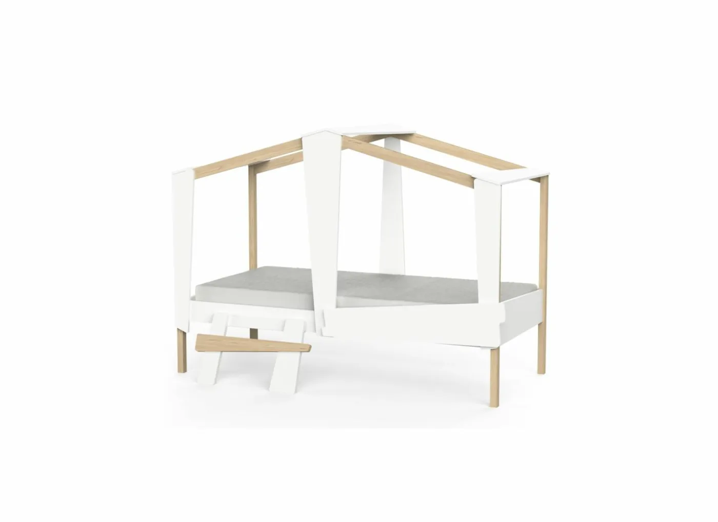 Halfhoogslaper Cabane 90x200cm - decor - wit