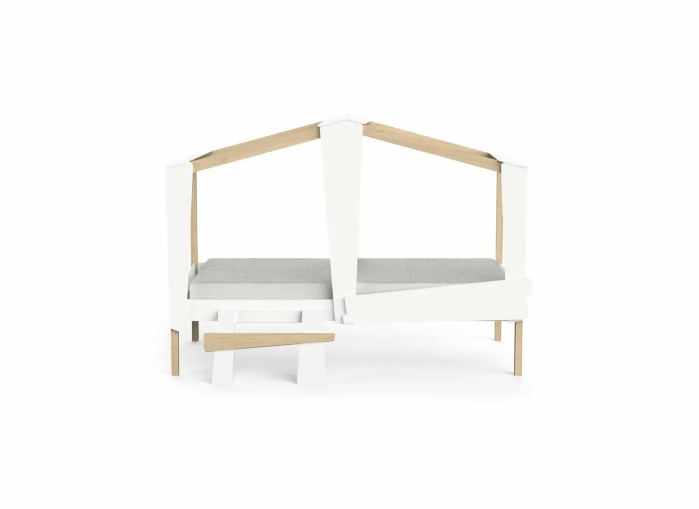 Halfhoogslaper Cabane 90x200cm - decor - wit
