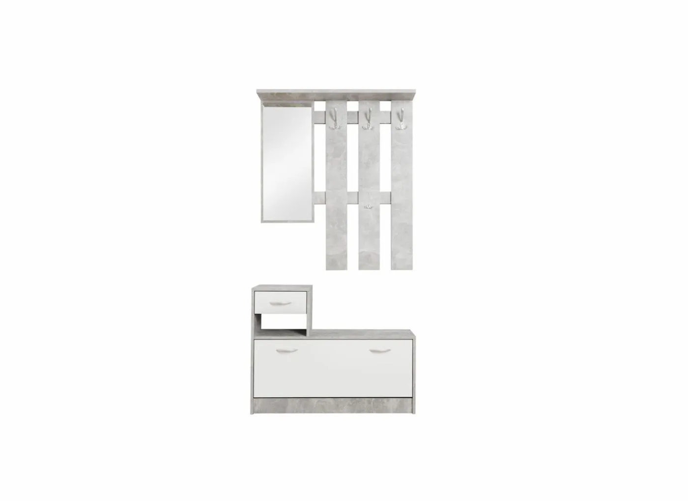 Halkast Rudolf 100cm - melamine - wit & beton