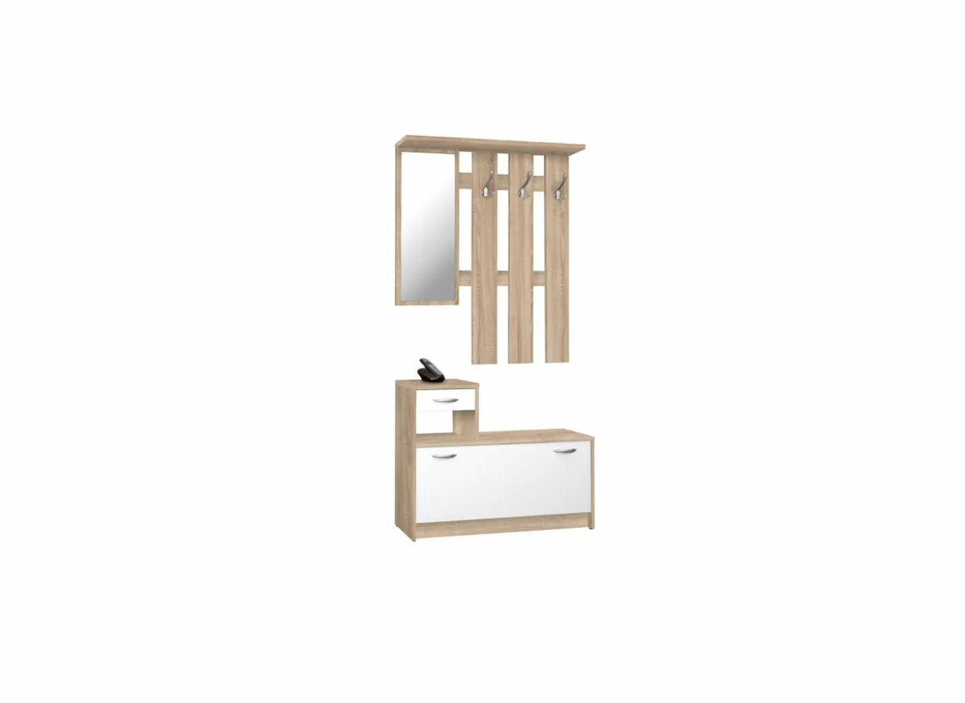 Halkast Rudolf 100cm - melamine - sonoma eik & wit