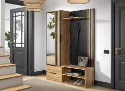 Halkast Tamarisk 140cm - melamine - wotan oak & zwart
