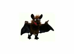 Handpop Gaston de vleermuis H58cm - polyester - bruin