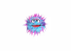 Handpop Plops H20cm - polyester - roze/lila