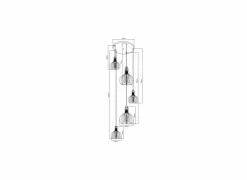 Hanglamp 40cm 5x60W E27