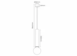 Hanglamp Ø5,6cm 1x60W E27 - aluminium - wit