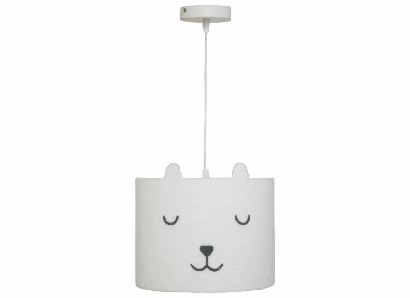 Hanglamp kinderkamer Toxey Ø28xH28cm - bouclé - wit