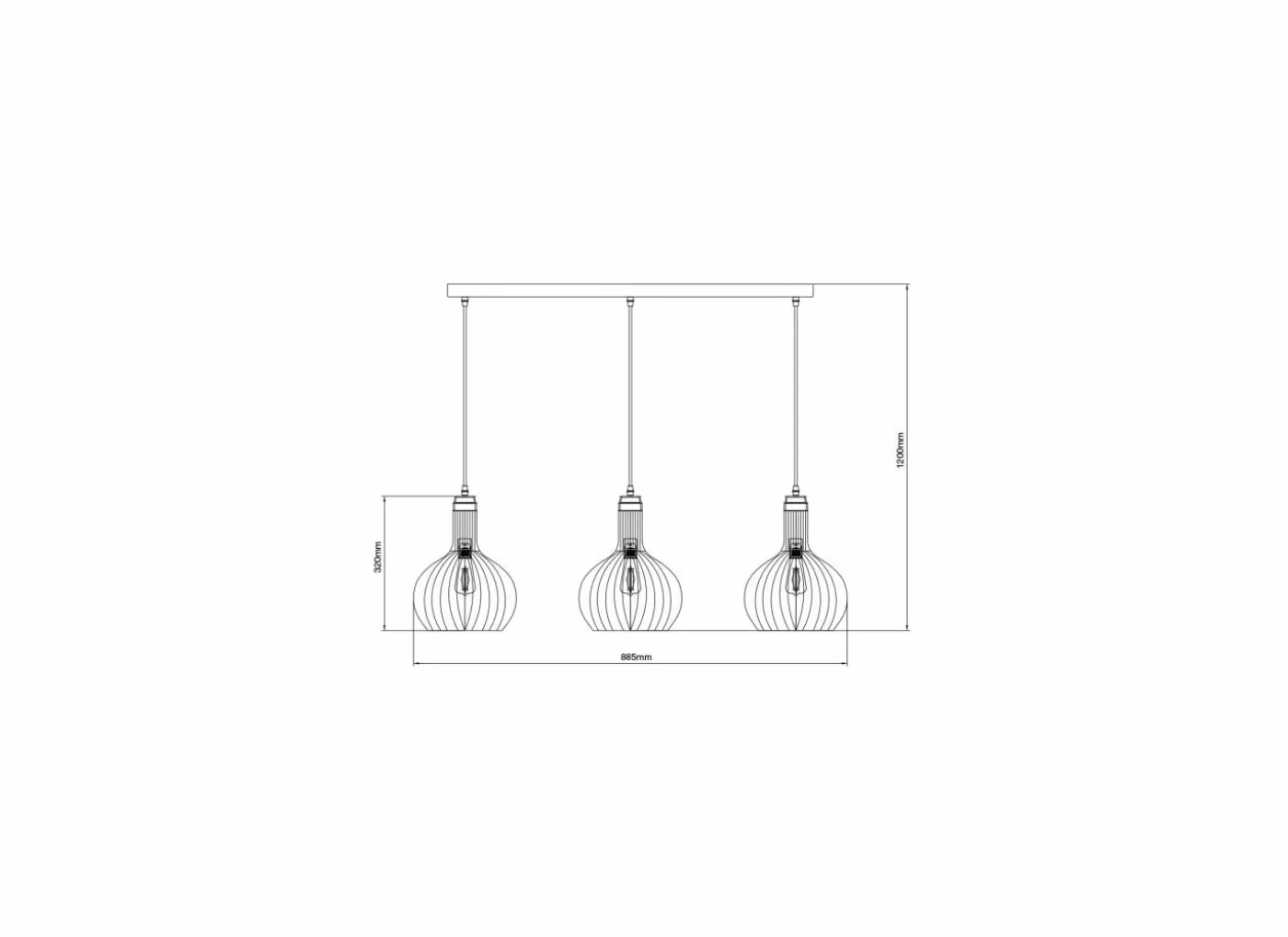 Hanglamp 3X60W E27