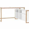 Hoekbureau Denver 139x142x75cm - decor - wit & artisanale eik