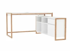 Hoekbureau Denver 139x142x75cm - decor - wit & artisanale eik