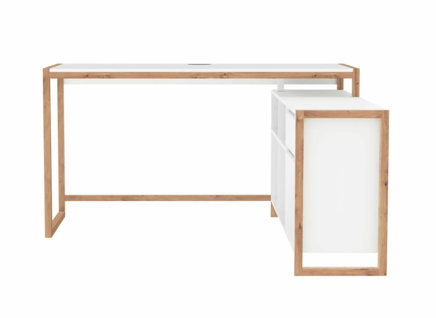 Hoekbureau Denver 139x142x75cm - decor - wit & artisanale eik
