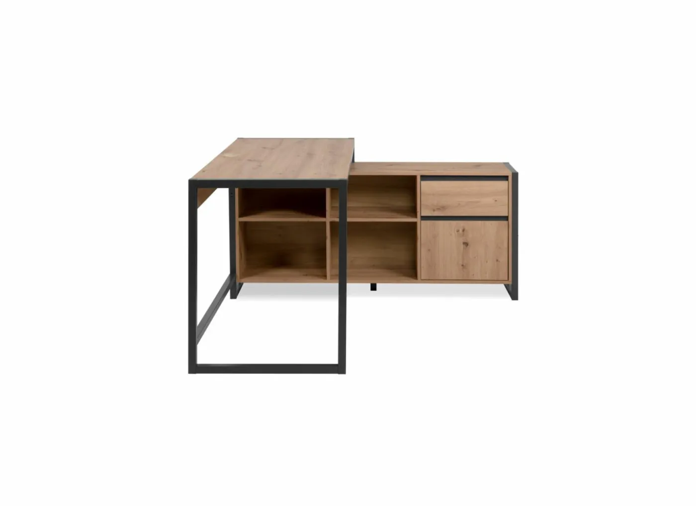 Hoekbureau Denver 139x142x75cm - decor - artisanale eik & antraciet