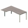 Hoekbureau Portico 180x120x73cm - melamine - nebraska & aluminium