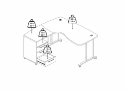 Hoekbureau Prima decor - wit