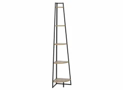 Hoekrek 32x32x180cm - hout & ijzer - beige