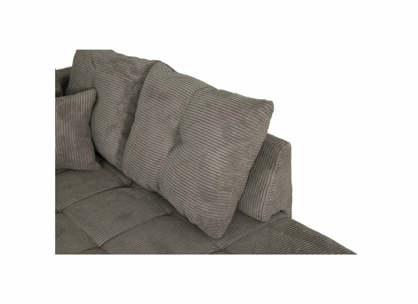 Hoeksalon Abby 311x170cm - stof - bruin met bedfunctie