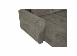 Hoeksalon Abby 311x170cm - stof - bruin met bedfunctie