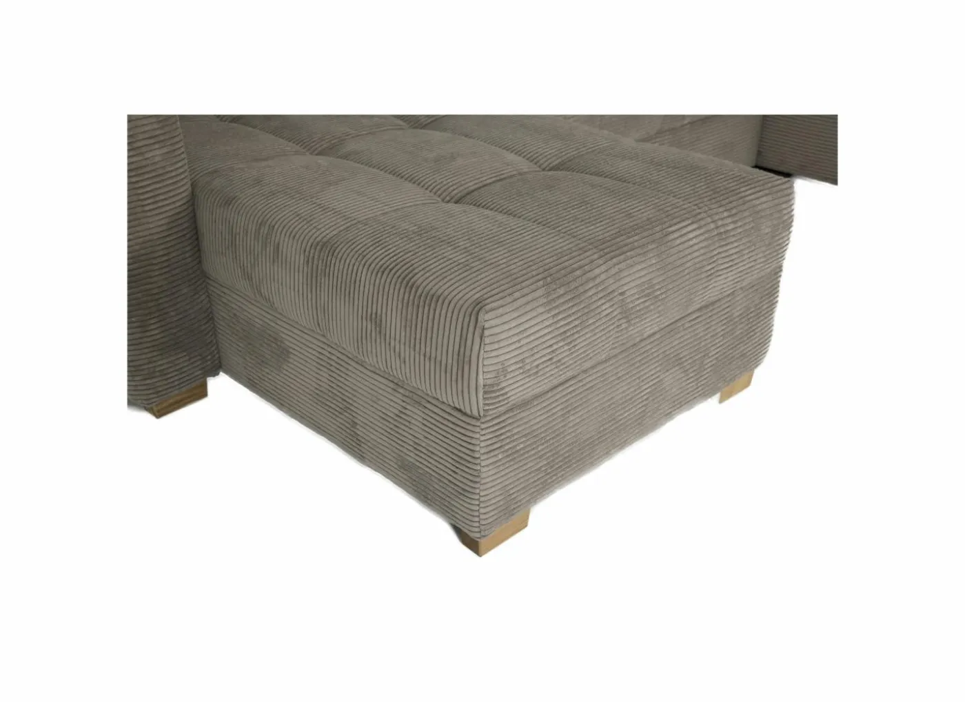 Hoeksalon Abby 311x170cm - stof - bruin met bedfunctie