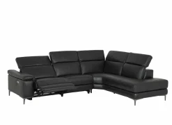 Hoeksalon After 295x232cm - leder - zwart met relax