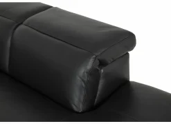 Hoeksalon After 295x232cm - leder - zwart met relax