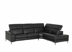 Hoeksalon After 295x232cm - leder - zwart