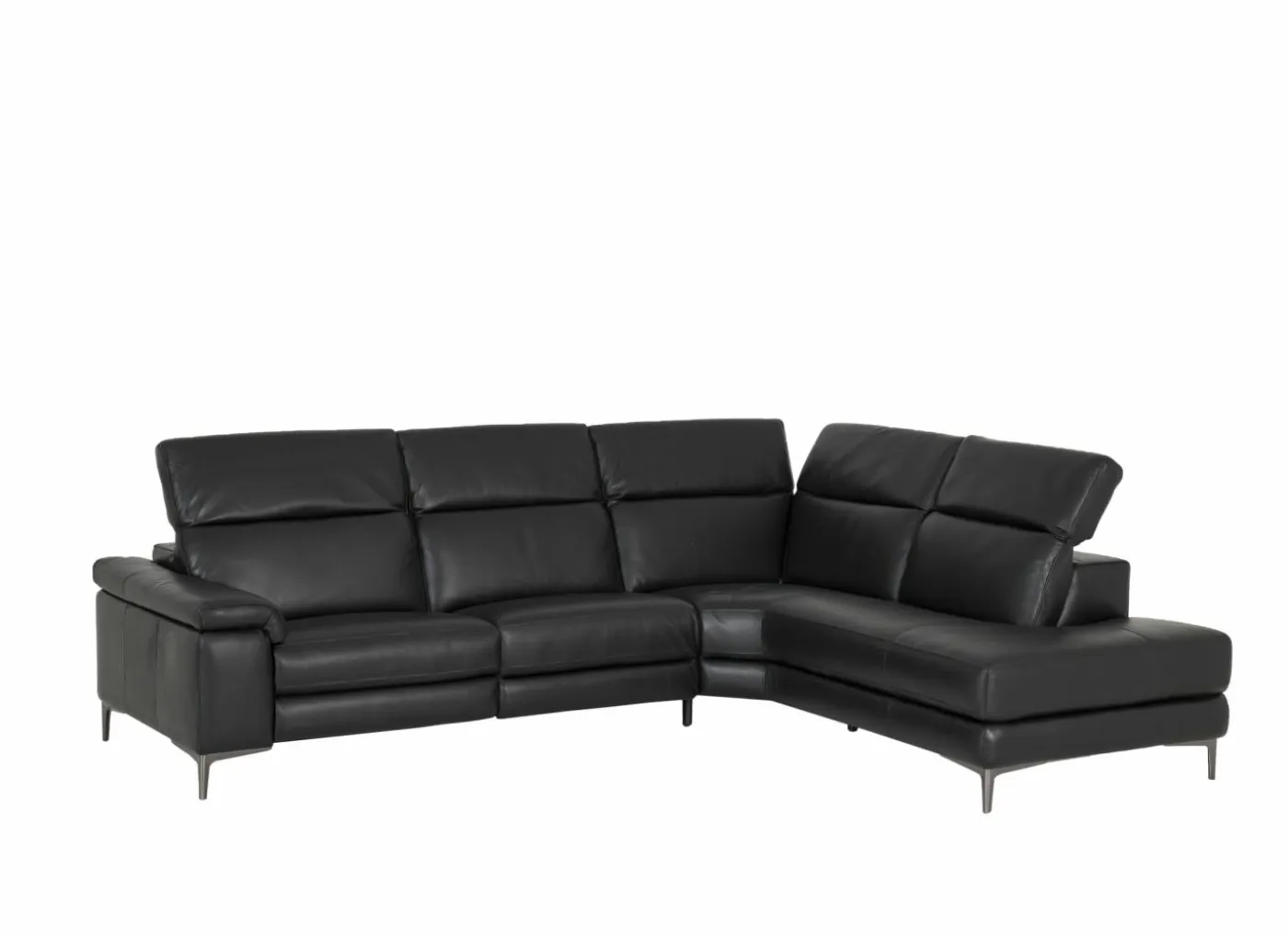 Hoeksalon After 295x232cm - leder - zwart