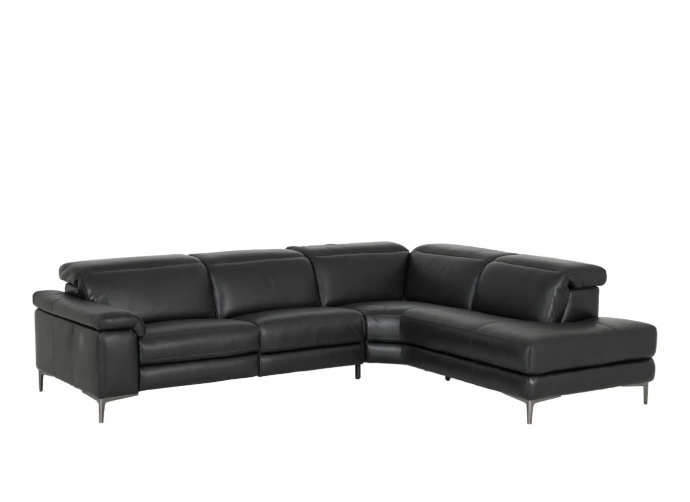 Hoeksalon After 295x232cm - leder - zwart