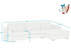 Hoeksalon Alcamo 331x184cm - stof - grijs