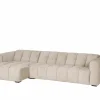 Hoeksalon Alps 322x158cm - stof - beige