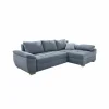 Hoeksalon Alster 268x161cm - stof - lichtblauw met bedfunctie