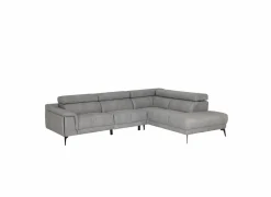 Hoeksalon Amira 290x228cm - stof - grijs