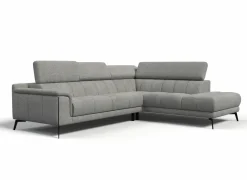 Hoeksalon Amira 290x228cm - stof - grijs