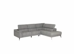 Hoeksalon Amira 290x228cm - stof - grijs