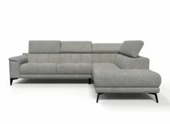Hoeksalon Amira 290x228cm - stof - grijs