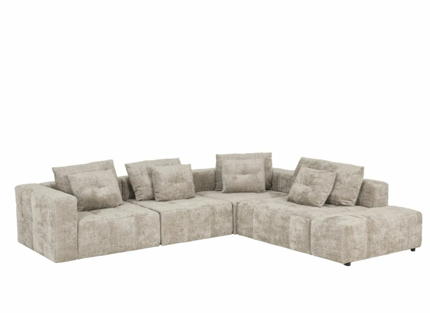 Hoeksalon Argus 327x283cm - stof - taupe