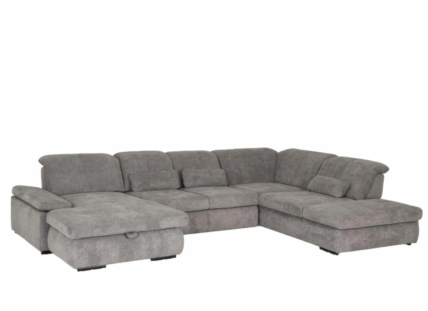 Hoeksalon Artus 371x260cm - stof - grijs