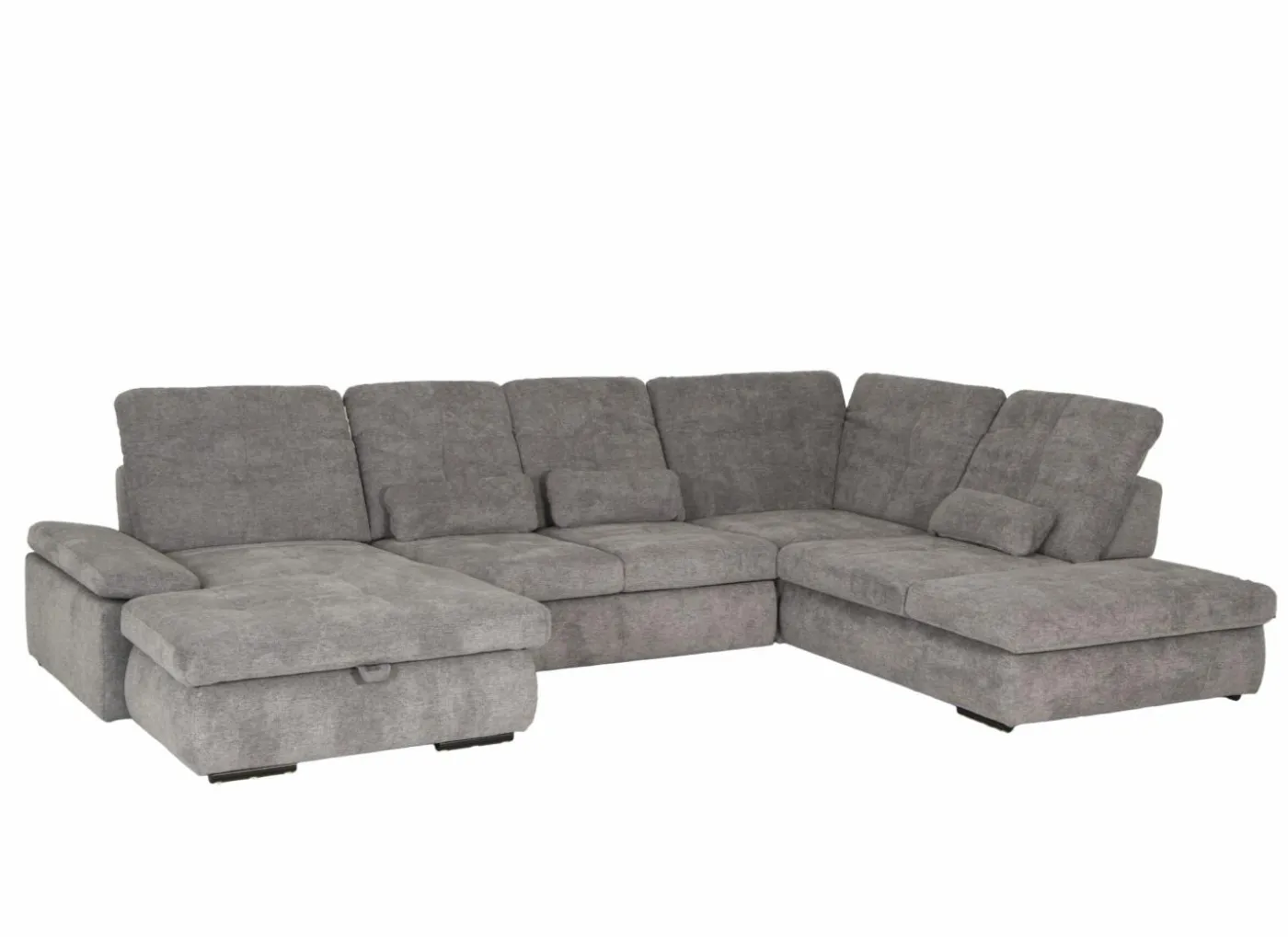 Hoeksalon Artus 371x260cm - stof - grijs