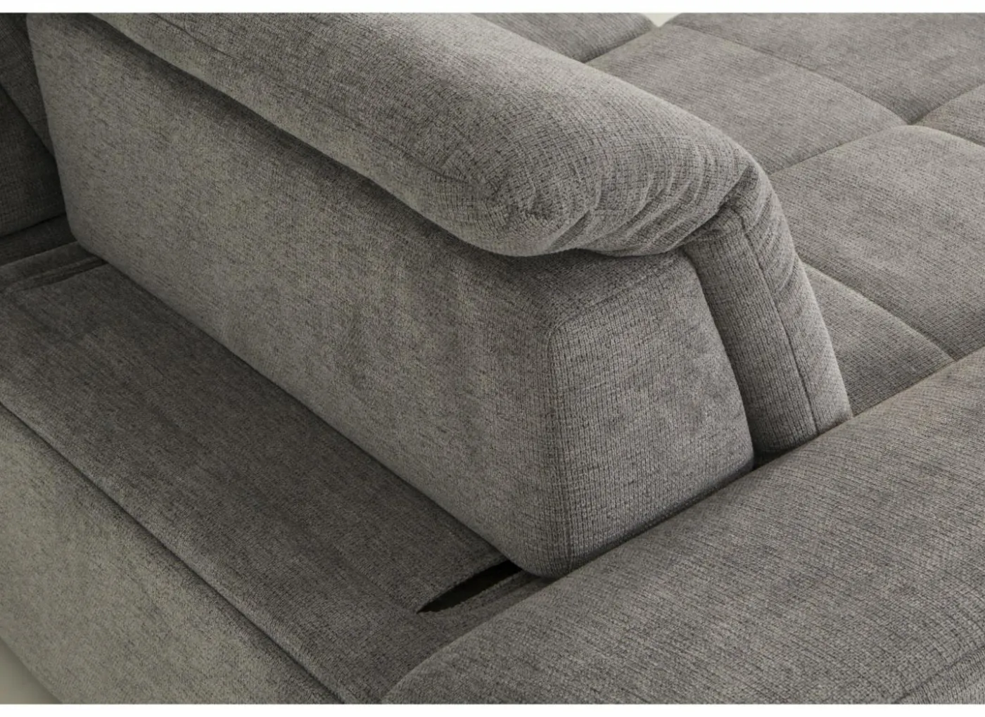 Hoeksalon Artus 371x260cm - stof - grijs