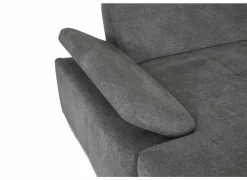 Hoeksalon Artus 371x260cm - stof - grijs met bedfunctie & opbergruimte