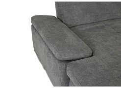 Hoeksalon Artus 371x260cm - stof - grijs met bedfunctie & opbergruimte