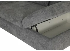 Hoeksalon Artus 371x260cm - stof - grijs met bedfunctie & opbergruimte