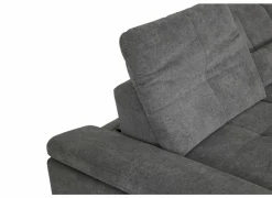 Hoeksalon Artus 371x260cm - stof - grijs met bedfunctie & opbergruimte