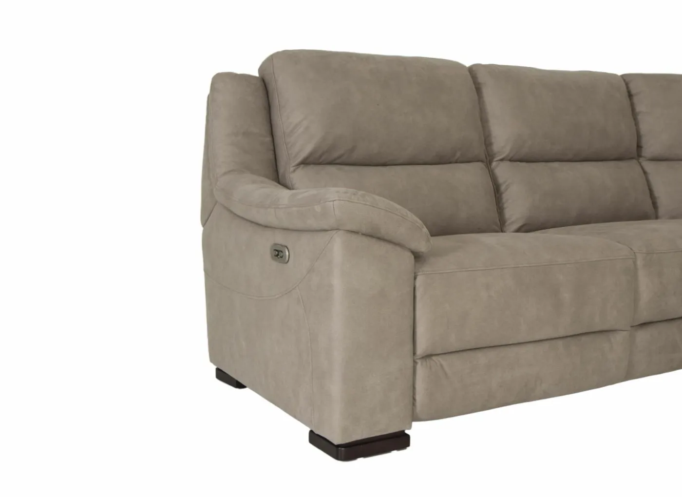 Hoeksalon Berry 372x292cm - stof - beige met relax