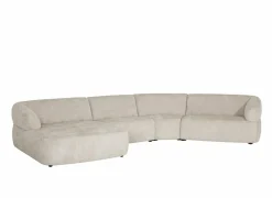 Hoeksalon Bled 411x174cm - stof - zand