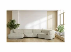 Hoeksalon Bled 411x174cm - stof - zand
