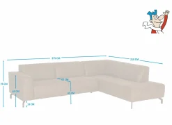 Hoeksalon Brenda 275x210cm - stof - cognac